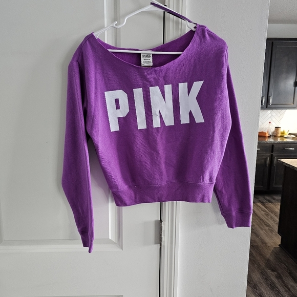 PINK Fleece Cropped Sweatshirt - Picture 4 of 7